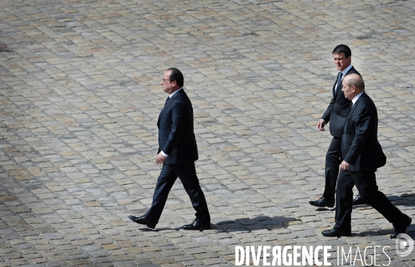Hommage national aux Invalides pour les trois soldats morts au Mali