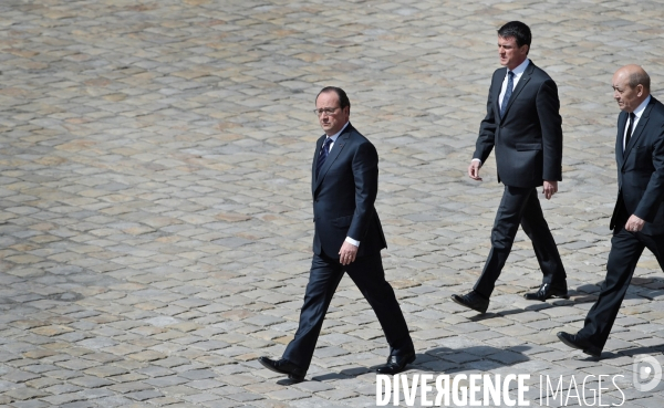 Hommage national aux Invalides pour les trois soldats morts au Mali