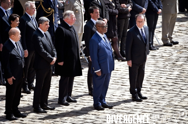 Hommage national aux Invalides pour les trois soldats morts au Mali