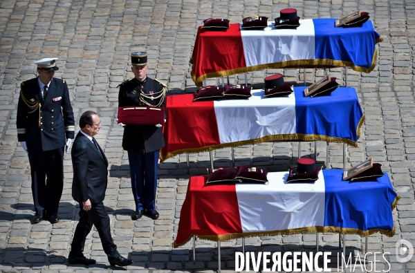 Hommage national aux Invalides pour les trois soldats morts au Mali