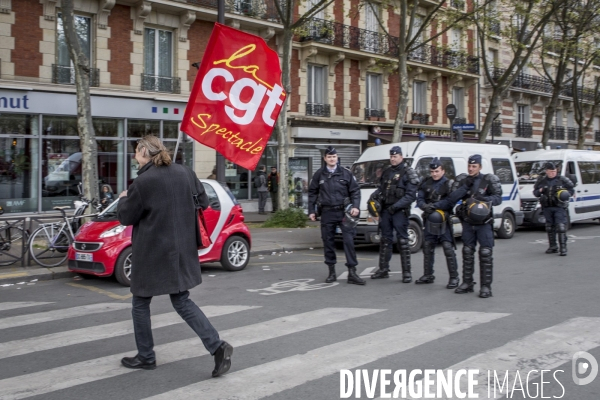 Manifestation contre la loi travail et violences, Paris.