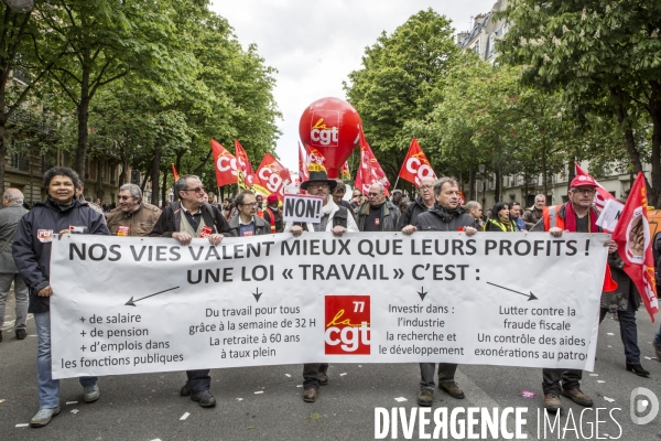 Manifestation contre la loi travail et violences, Paris.