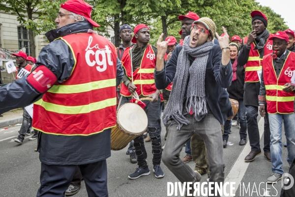 Manifestation contre la loi travail et violences, Paris.