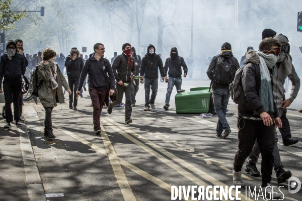 Manifestation contre la loi travail et violences, Paris.