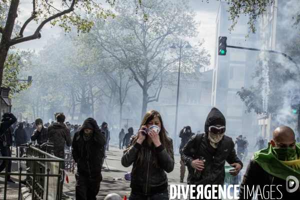 Manifestation contre la loi travail et violences, Paris.