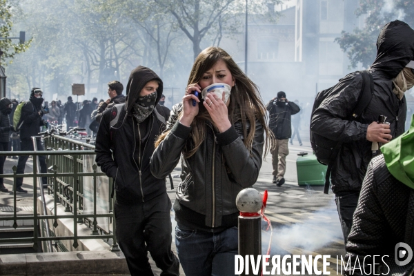 Manifestation contre la loi travail et violences, Paris.