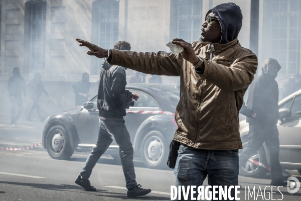 Manifestation contre la loi travail et violences, Paris.