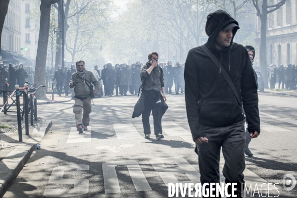 Manifestation contre la loi travail et violences, Paris.