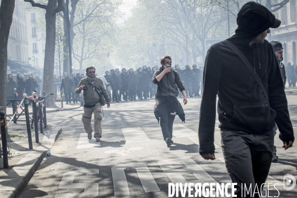 Manifestation contre la loi travail et violences, Paris.