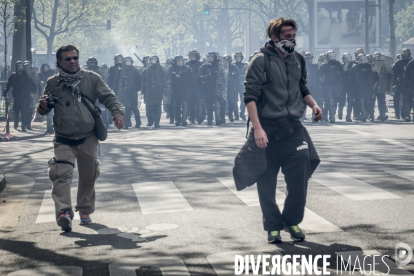 Manifestation contre la loi travail et violences, Paris.