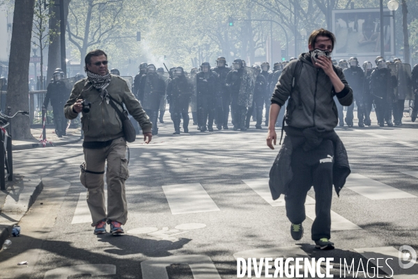 Manifestation contre la loi travail et violences, Paris.