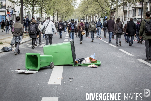 Manifestation contre la loi travail et violences, Paris.