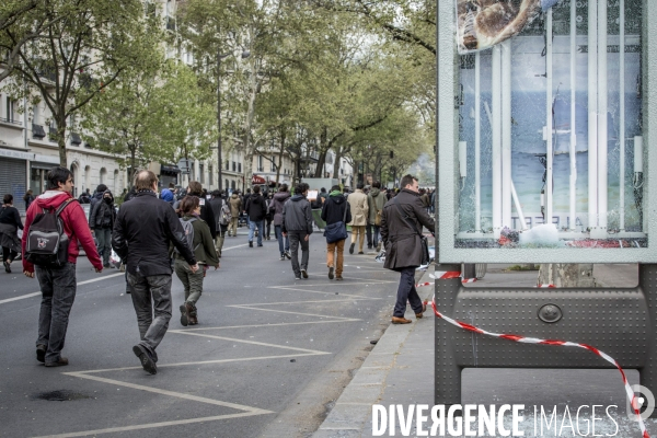 Manifestation contre la loi travail et violences, Paris.