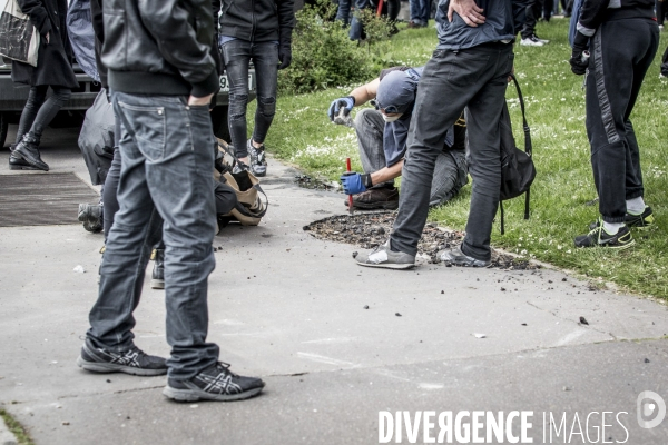 Manifestation contre la loi travail et violences, Paris.