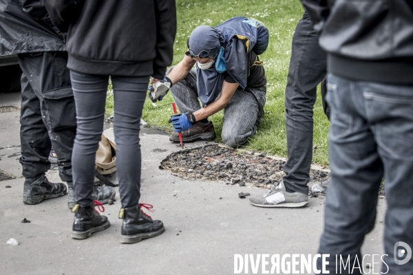 Manifestation contre la loi travail et violences, Paris.