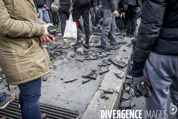 Manifestation contre la loi travail et violences, Paris.