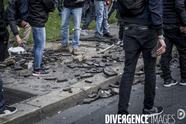 Manifestation contre la loi travail et violences, Paris.