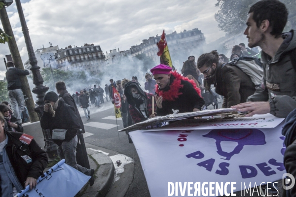 Manifestation contre la loi travail et violences, Paris.