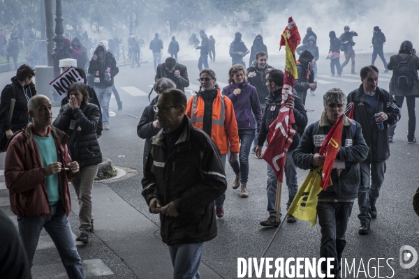 Manifestation contre la loi travail et violences, Paris.