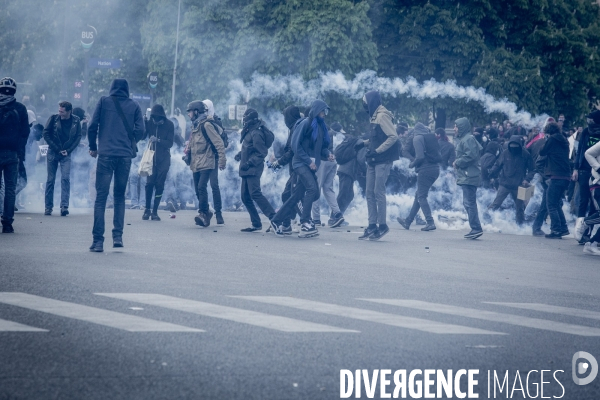 Manifestation contre la loi travail et violences, Paris.