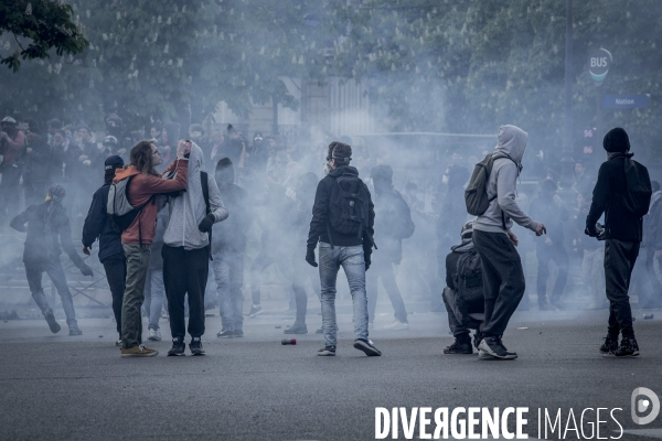Manifestation contre la loi travail et violences, Paris.