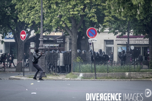 Manifestation contre la loi travail et violences, Paris.