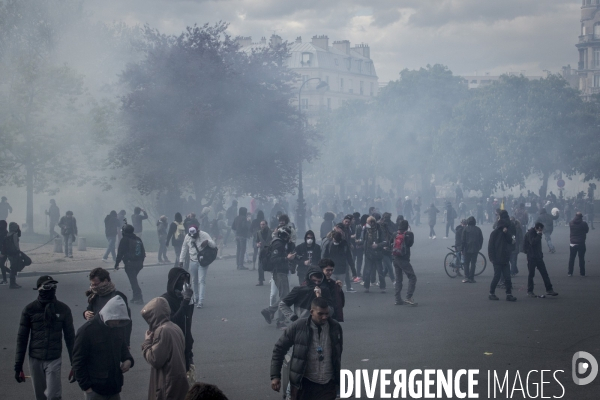 Manifestation contre la loi travail et violences, Paris.