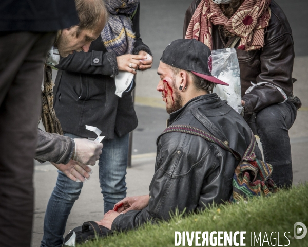 Manifestation contre la loi travail et violences, Paris.