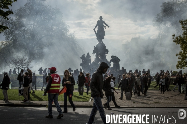 Manifestation contre la loi travail et violences, Paris.