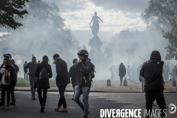 Manifestation contre la loi travail et violences, Paris.