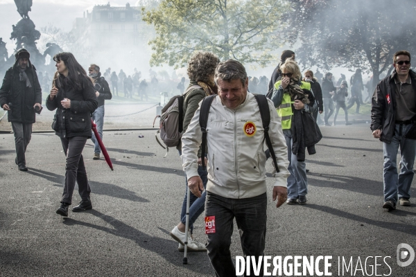 Manifestation contre la loi travail et violences, Paris.
