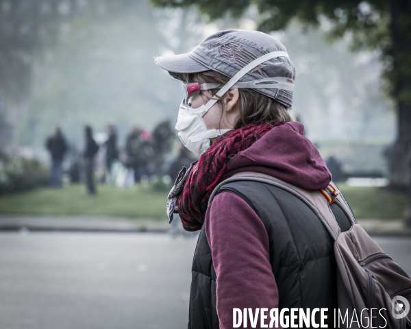 Manifestation contre la loi travail et violences, Paris.