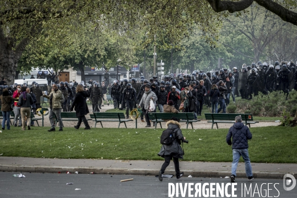 Manifestation contre la loi travail et violences, Paris.