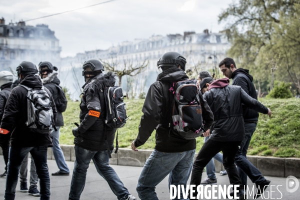 Manifestation contre la loi travail et violences, Paris.