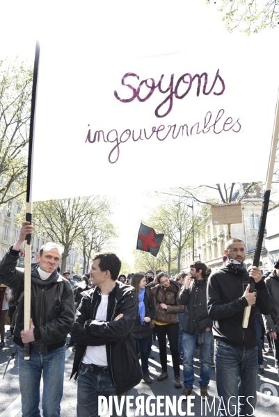 Mobilisation contre le projet de la loi Travail El Khomri. Mobilization against the El Khomri law.
