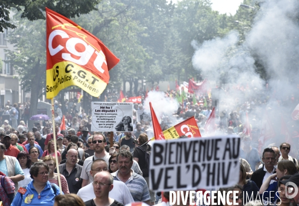 Mobilisation contre le projet de la loi Travail El Khomri. Mobilization against the El Khomri law.