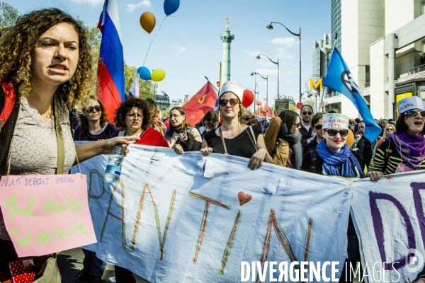 Defile du 1er Mai 2016 et Violences, Paris.