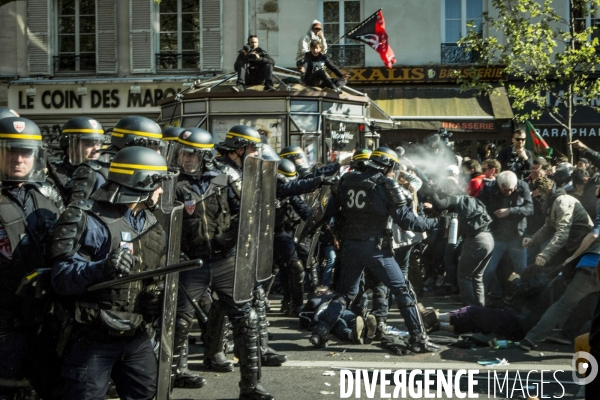 Defile du 1er Mai 2016 et Violences, Paris.