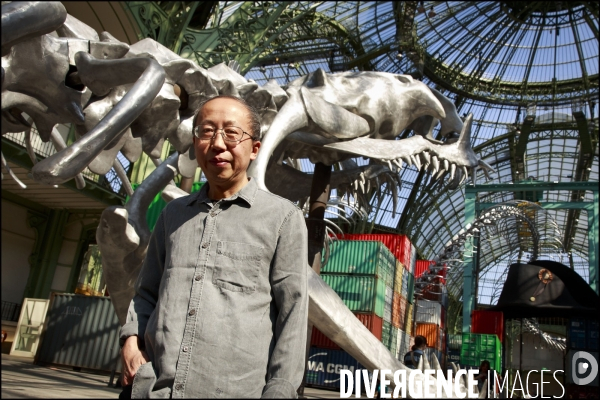 Portrait de l artiste HUANG YONG PING invité de Monumenta 2016 au Grand Palais,  devant son oeuvre   Empires 