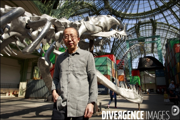 Portrait de l artiste HUANG YONG PING invité de Monumenta 2016 au Grand Palais,  devant son oeuvre   Empires 