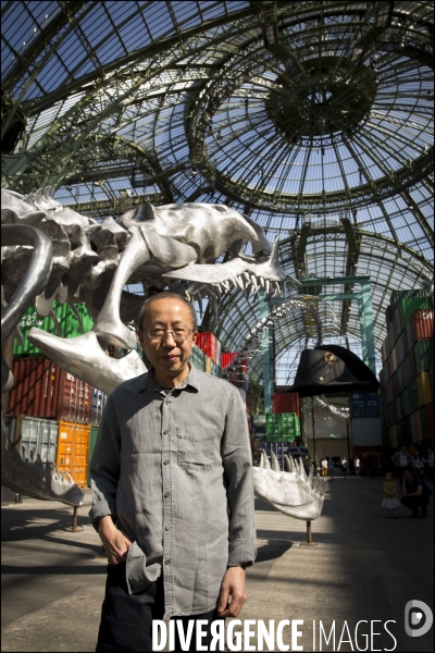 Portrait de l artiste HUANG YONG PING invité de Monumenta 2016 au Grand Palais,  devant son oeuvre   Empires 