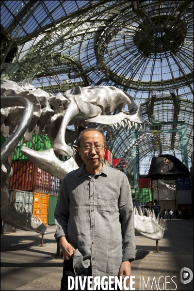 Portrait de l artiste HUANG YONG PING invité de Monumenta 2016 au Grand Palais,  devant son oeuvre   Empires 