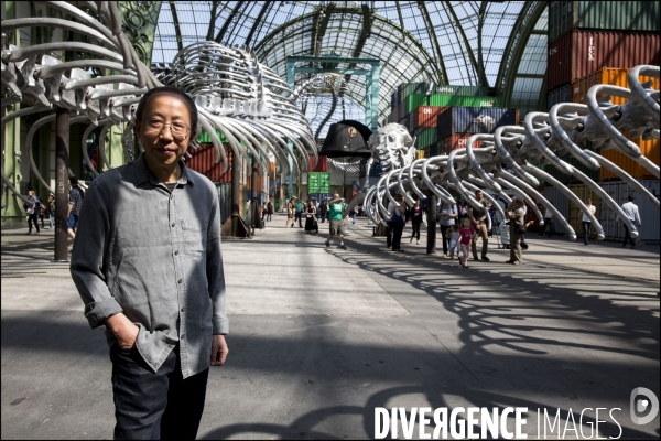 Portrait de l artiste HUANG YONG PING invité de Monumenta 2016 au Grand Palais,  devant son oeuvre   Empires 