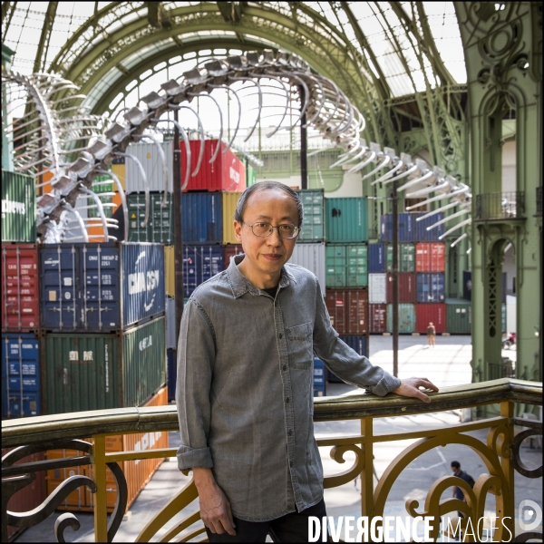 Portrait de l artiste HUANG YONG PING invité de Monumenta 2016 au Grand Palais,  devant son oeuvre   Empires 