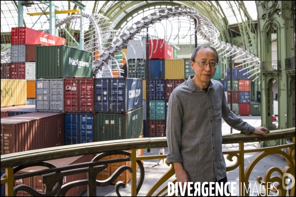 Portrait de l artiste HUANG YONG PING invité de Monumenta 2016 au Grand Palais,  devant son oeuvre   Empires 