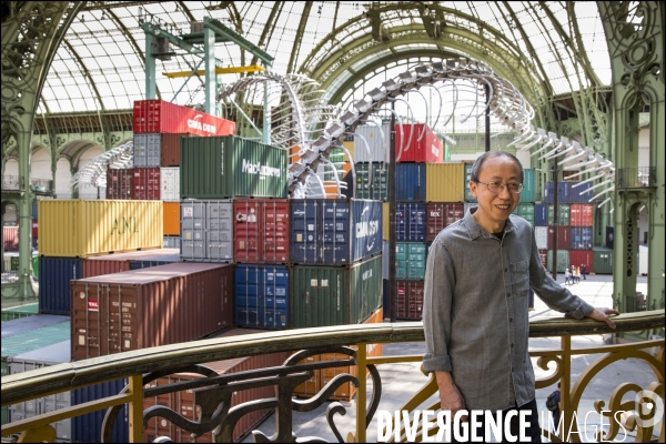 Portrait de l artiste HUANG YONG PING invité de Monumenta 2016 au Grand Palais,  devant son oeuvre   Empires 