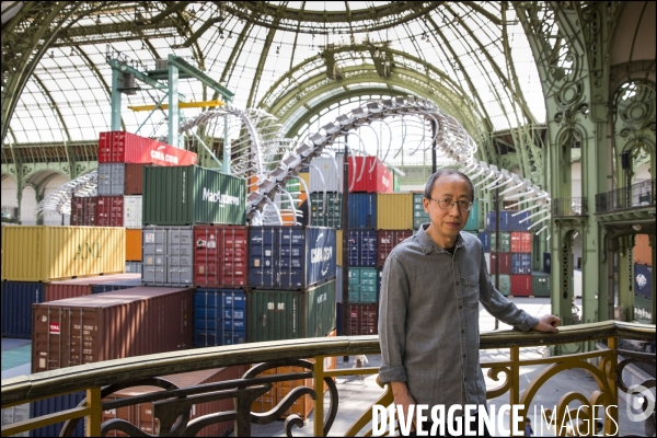 Portrait de l artiste HUANG YONG PING invité de Monumenta 2016 au Grand Palais,  devant son oeuvre   Empires 