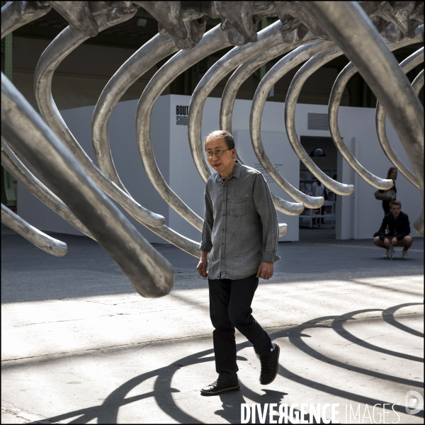 Portrait de l artiste HUANG YONG PING invité de Monumenta 2016 au Grand Palais,  devant son oeuvre   Empires 