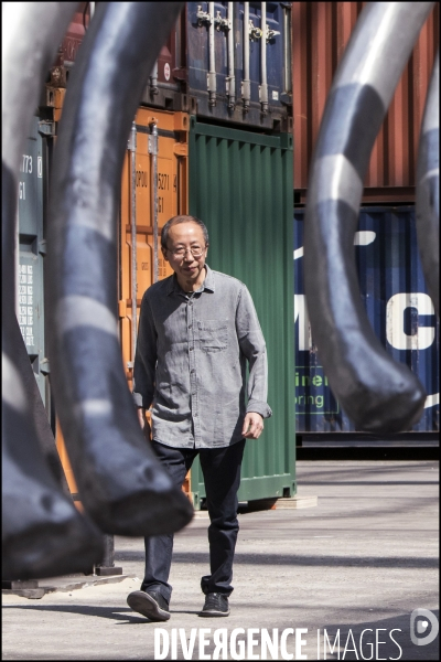 Portrait de l artiste HUANG YONG PING invité de Monumenta 2016 au Grand Palais,  devant son oeuvre   Empires 